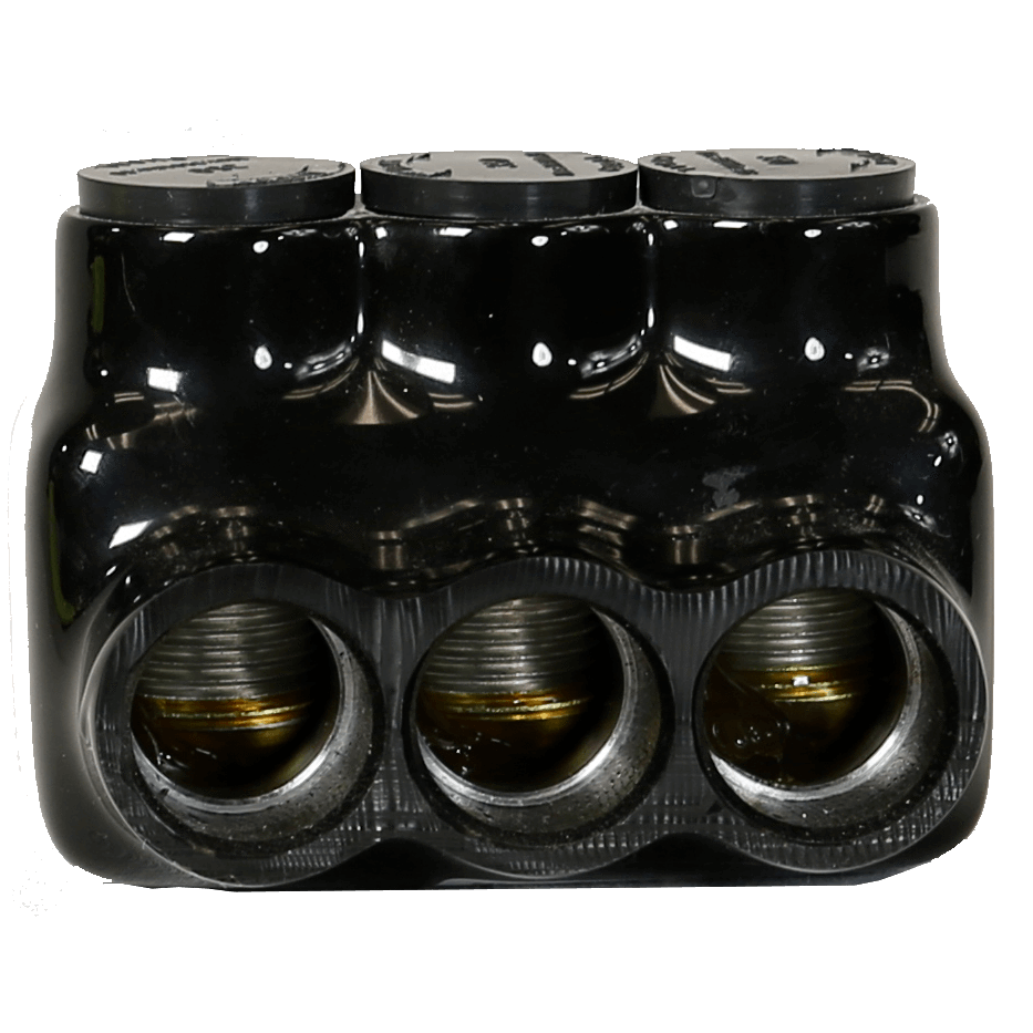 3.50” L, 3 port, insulated multitap connector, dual-sided entry, 350-6 wire range